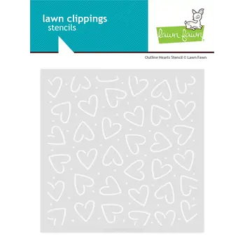 LAWN FAWN LAWN FAWN OUTLINE HEARTS 6x6 STENCIL