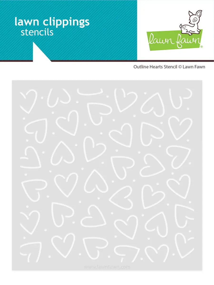 LAWN FAWN LAWN FAWN OUTLINE HEARTS 6x6 STENCIL