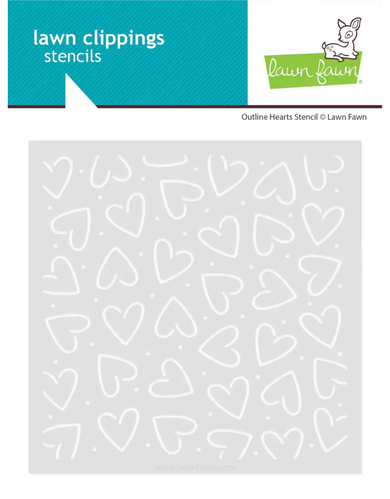 LAWN FAWN LAWN FAWN OUTLINE HEARTS 6x6 STENCIL