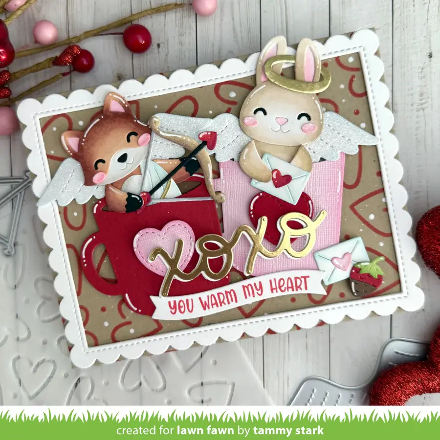 LAWN FAWN LAWN FAWN OUTLINE HEARTS 6x6 STENCIL