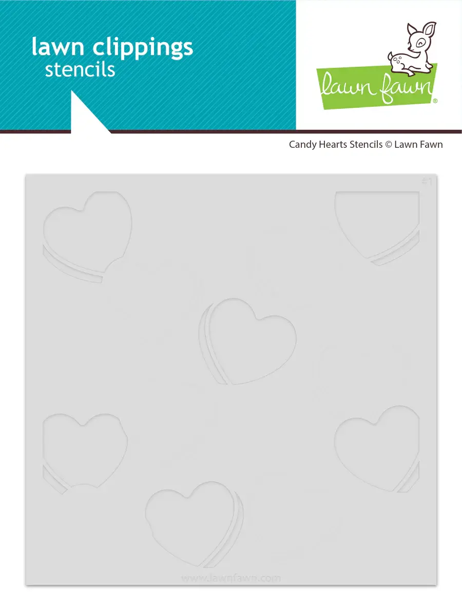LAWN FAWN LAWN FAWN CANDY HEARTS 6x6 STENCIL SET 5/PK