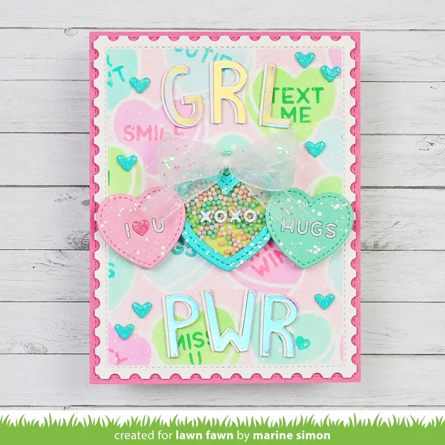 LAWN FAWN LAWN FAWN CANDY HEARTS 6x6 STENCIL SET 5/PK