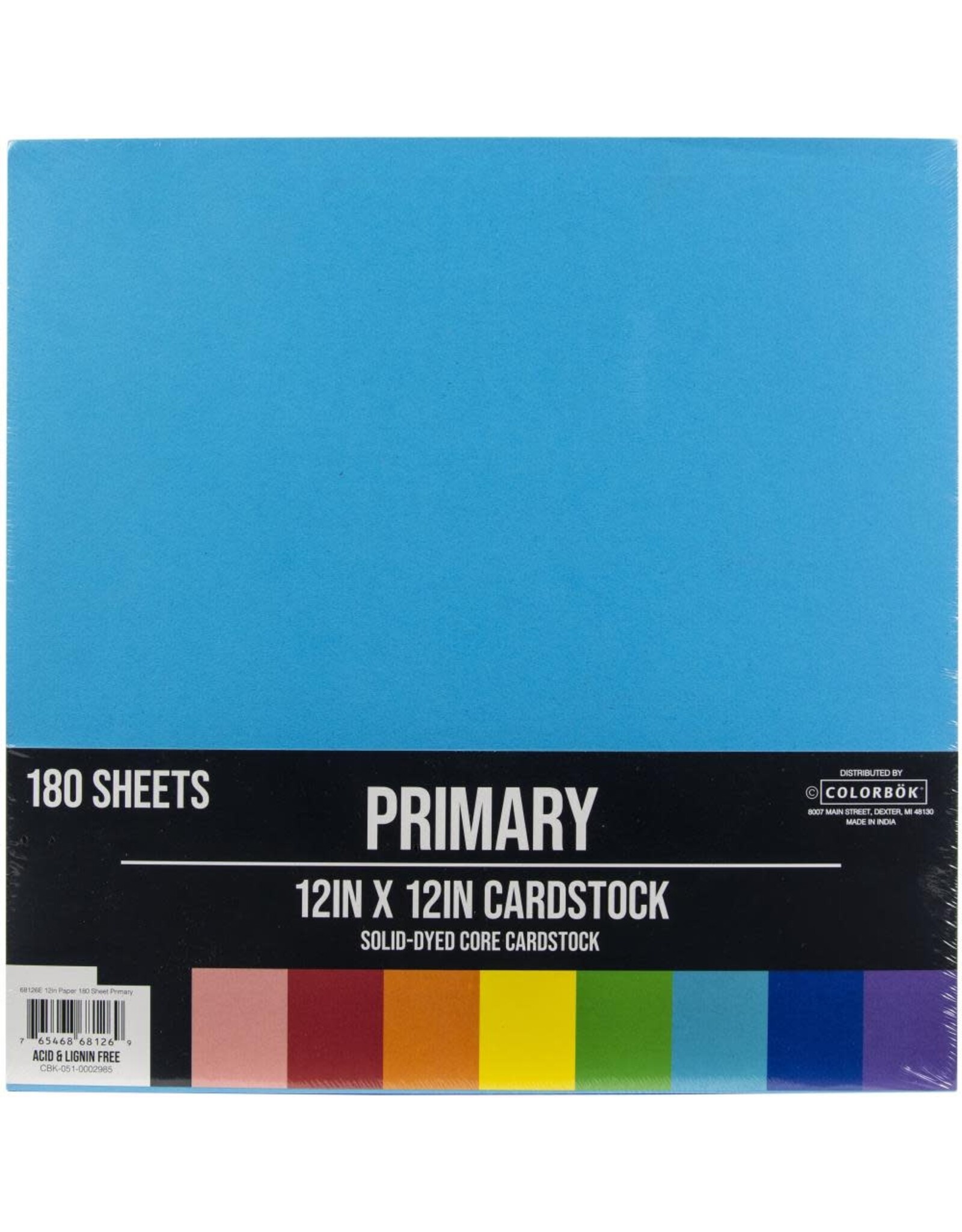 COLORBOK COLORBOK PRIMARY 12x12 CARDSTOCK ASSORTMENT 180 SHEETS
