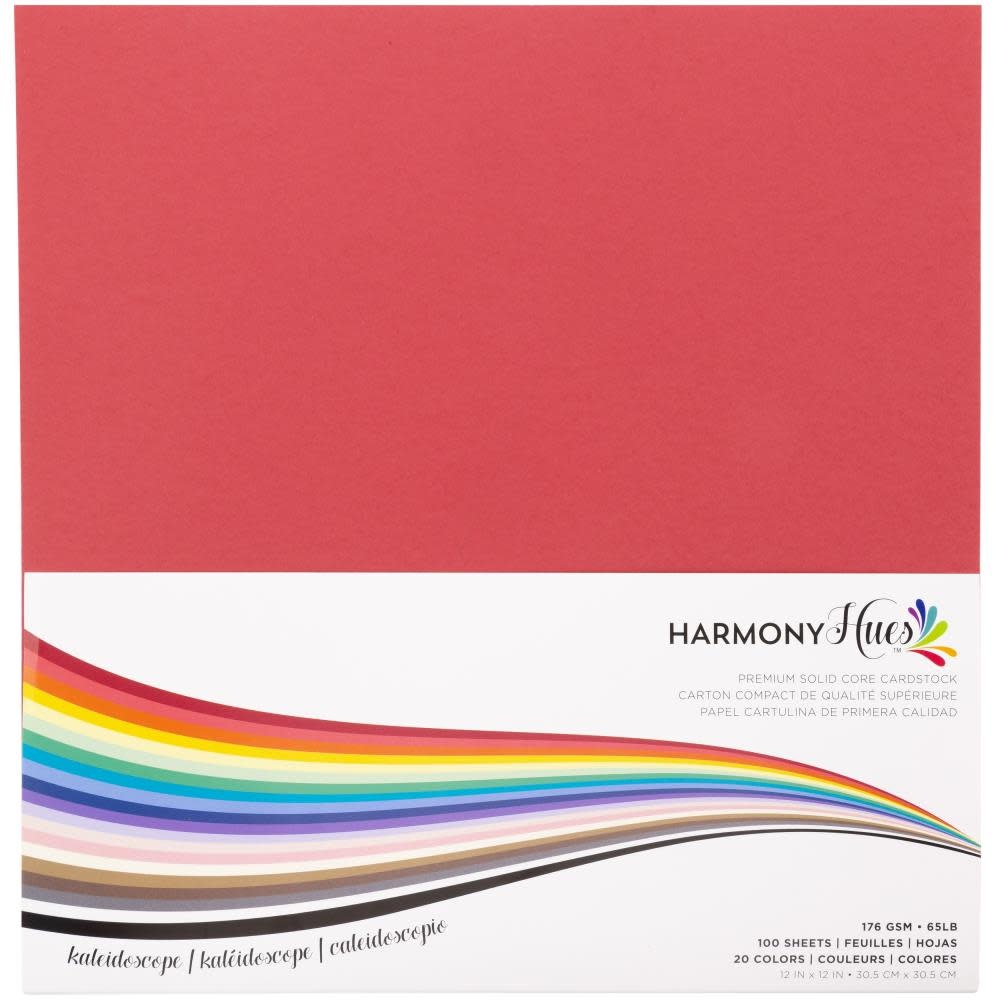 HARMONY HUES KALEIDOSCOPE 12x12 CARDSTOCK PACK 100 SHEETS