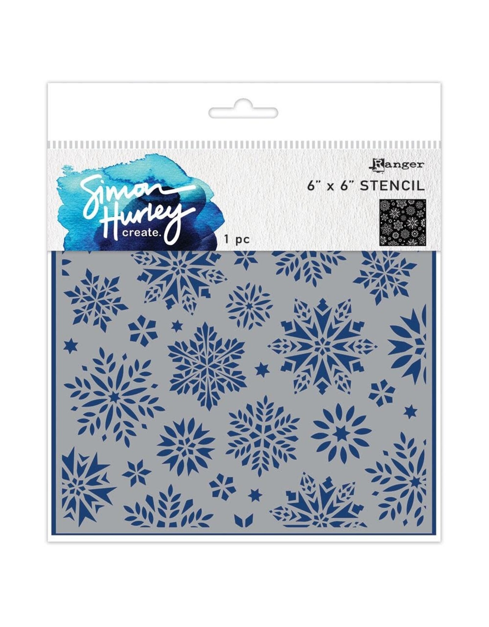 RANGER RANGER SIMON HURLEY DAZZLING SNOWFLAKES 6x6 LAYERING STENCIL