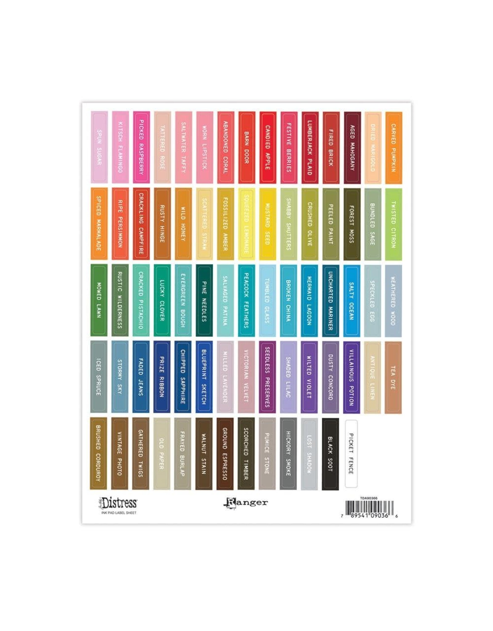 RANGER RANGER TIM HOLTZ DISTRESS INK PAD WHITE LABEL SHEETS