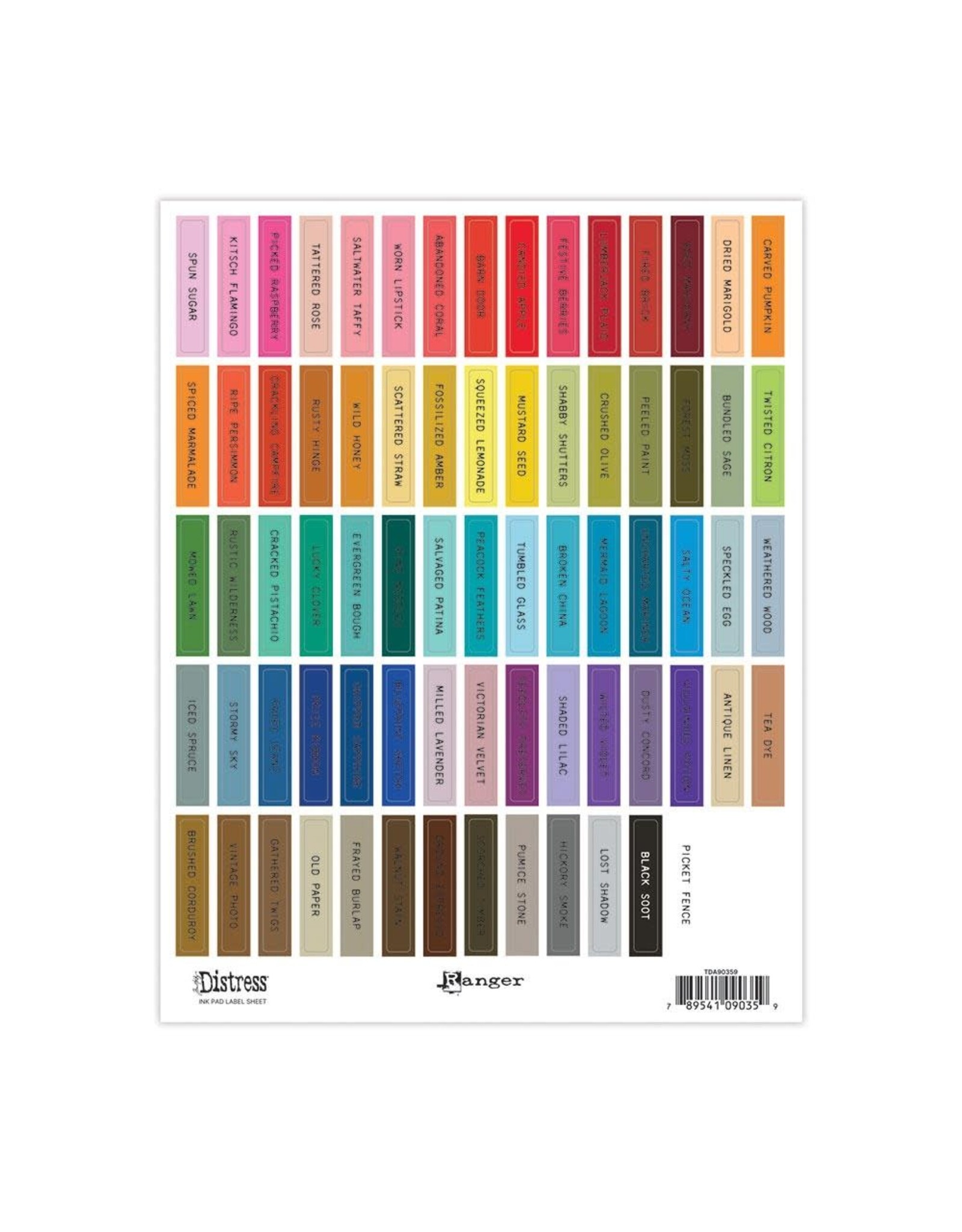 RANGER RANGER TIM HOLTZ DISTRESS INK PAD BLACK LABEL SHEETS