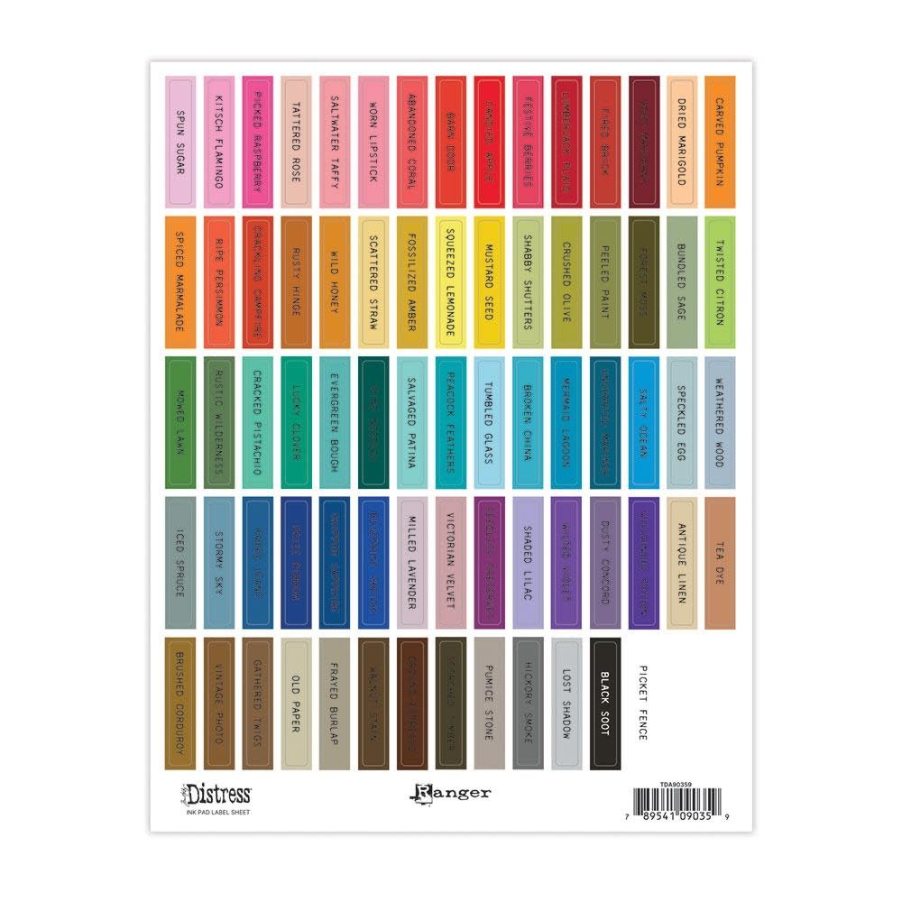 RANGER RANGER TIM HOLTZ DISTRESS INK PAD BLACK LABEL SHEETS