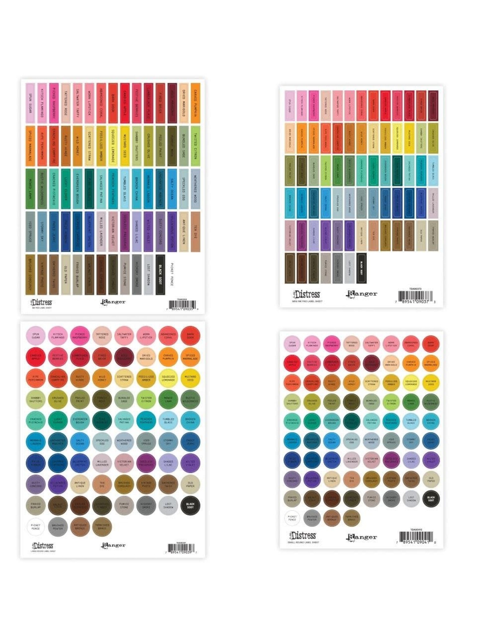 RANGER RANGER TIM HOLTZ DISTRESS INK PAD BLACK LABEL SHEETS ASSORTED