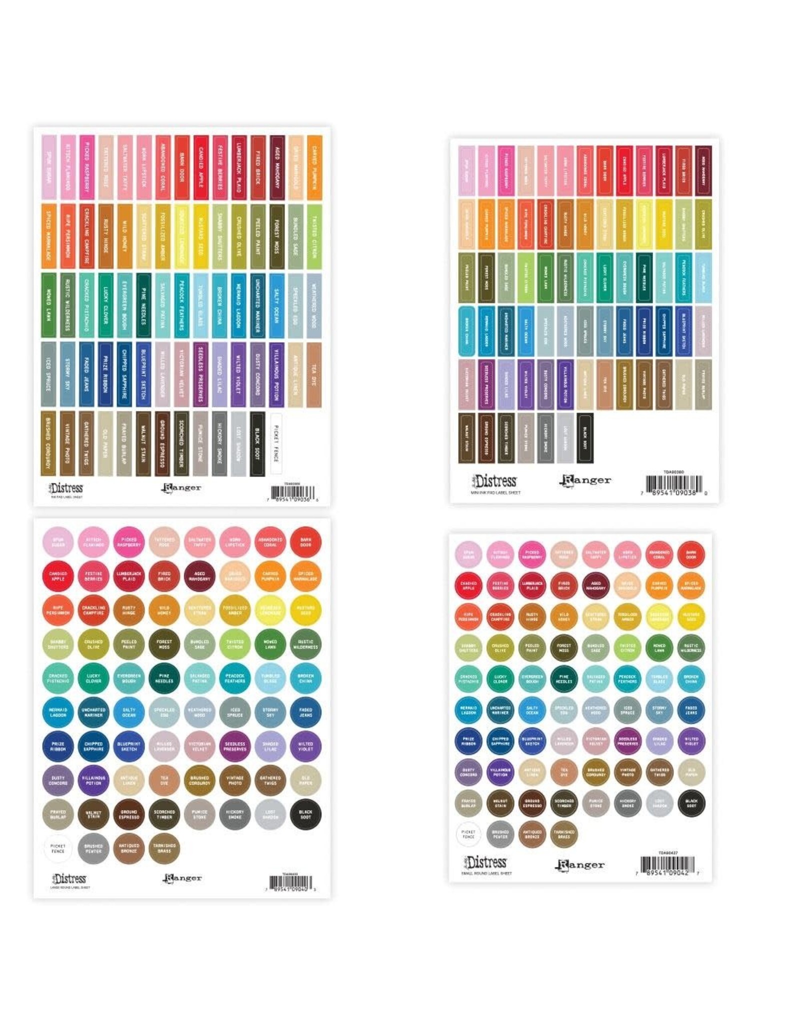 RANGER RANGER TIM HOLTZ DISTRESS INK PAD WHITE LABEL SHEETS ASSORTED