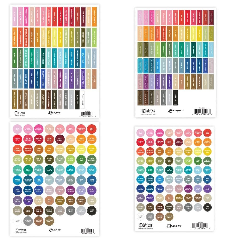 RANGER RANGER TIM HOLTZ DISTRESS INK PAD WHITE LABEL SHEETS ASSORTED
