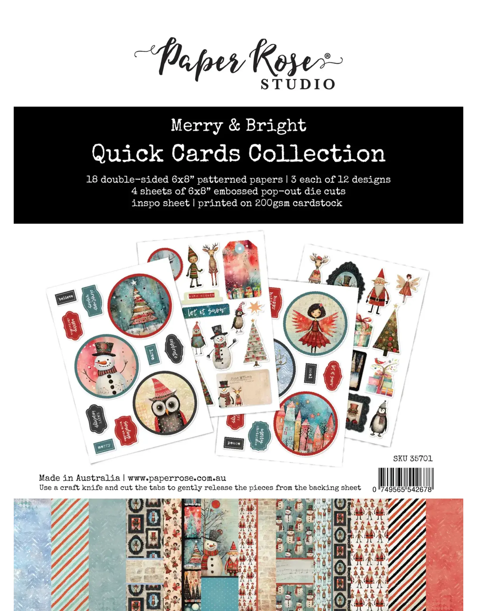 PAPER ROSE PAPER ROSE MERRY & BRIGHT 6x8 QUICK CARDS COLLECTION