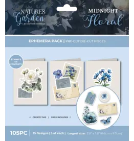 CRAFTERS COMPANION CRAFTER'S COMPANION NATURE'S GARDEN MIDNIGHT FLORAL EPHEMERA