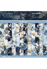 CRAFTERS COMPANION CRAFTERS COMPANION NATURE'S GARDEN MIDNIGHT FLORAL 12x12 PAPER PAD 36 SHEETS