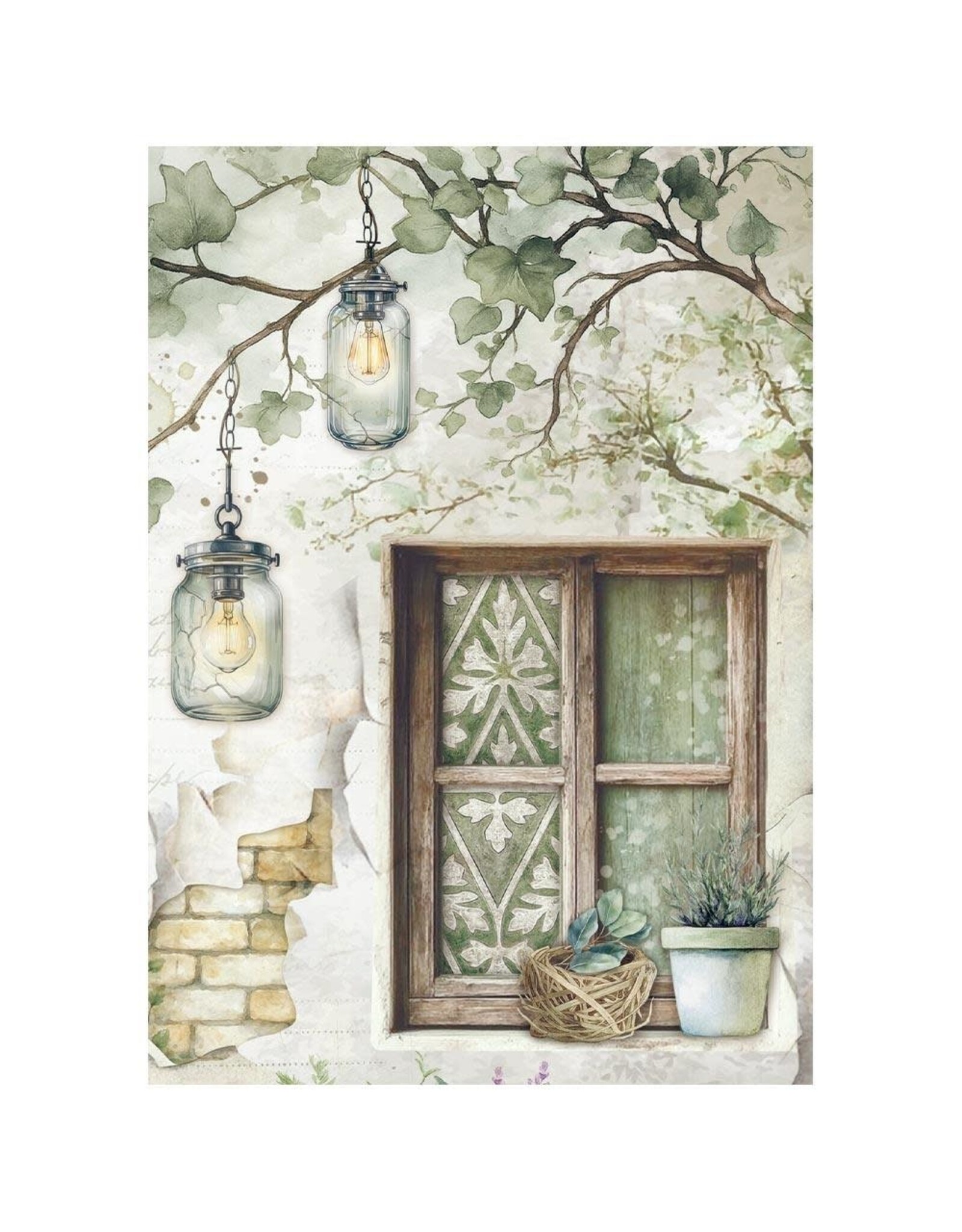 STAMPERIA STAMPERIA HERBARIUM SILVAE A6 MINI RICE PAPER 8/PK