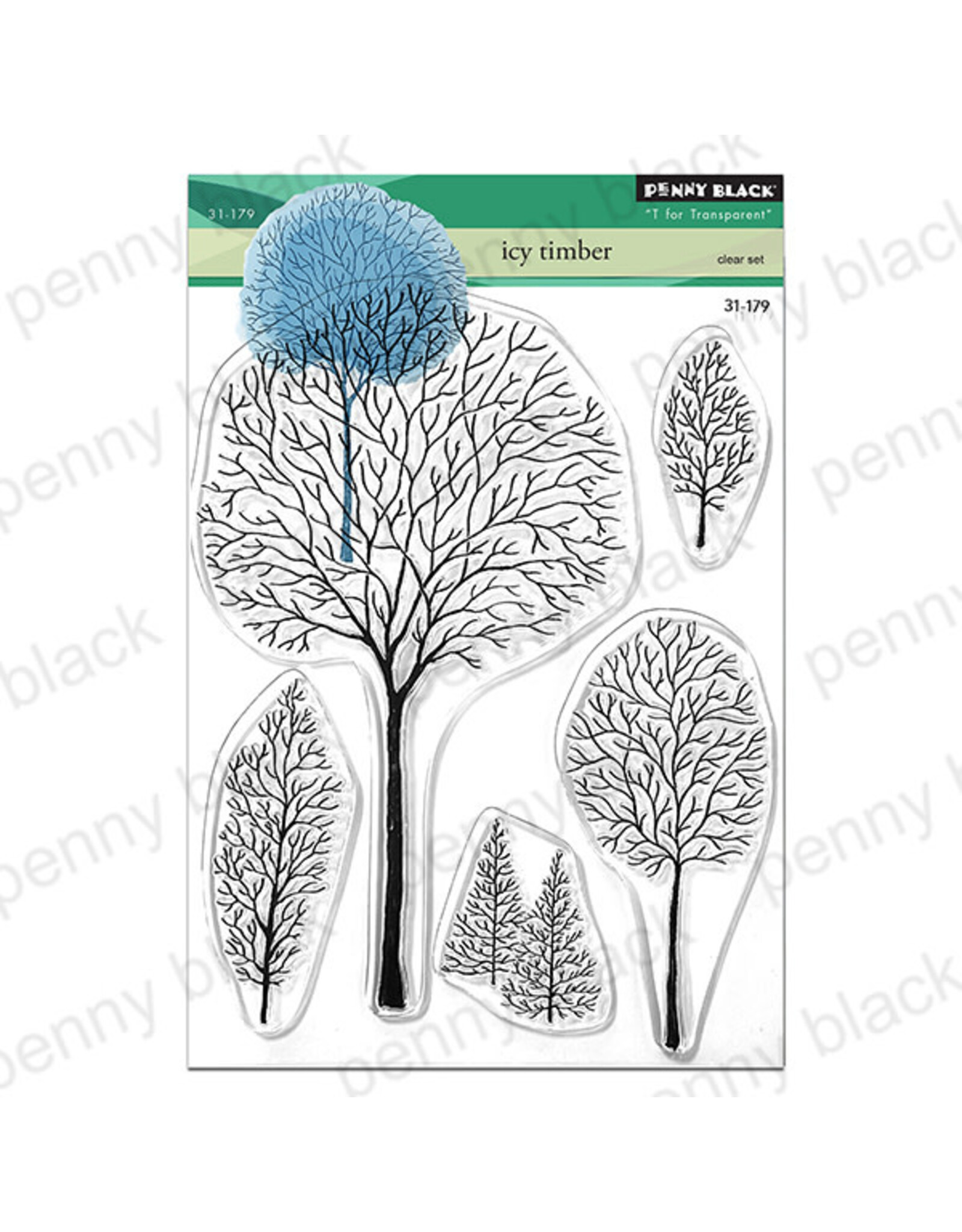 PENNY BLACK PENNY BLACK ICY TIMBER CLEAR STAMP SET