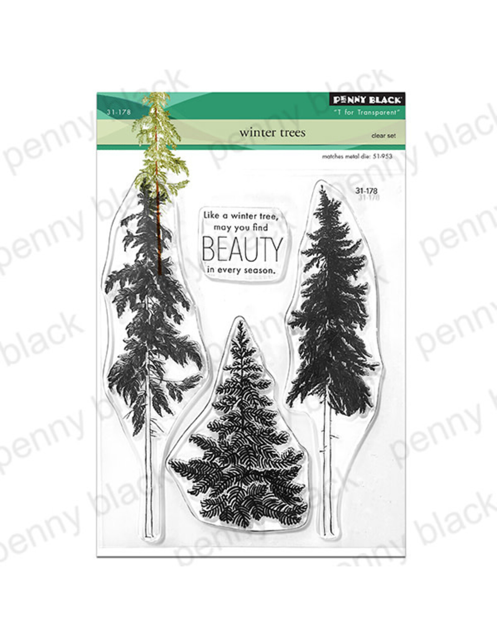 PENNY BLACK PENNY BLACK WINTER TREES CLEAR STAMP SET