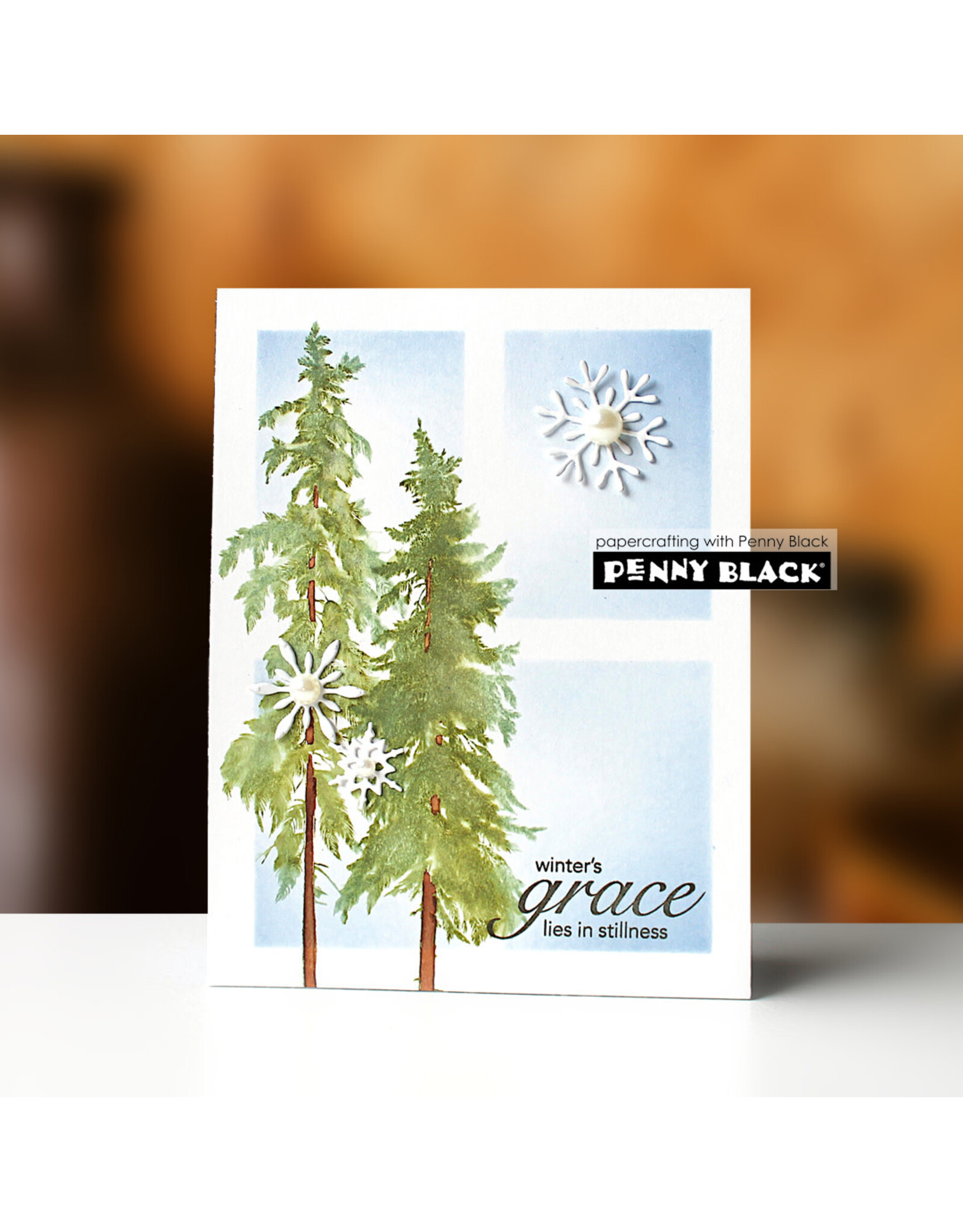 PENNY BLACK PENNY BLACK WINTER TREES CLEAR STAMP SET