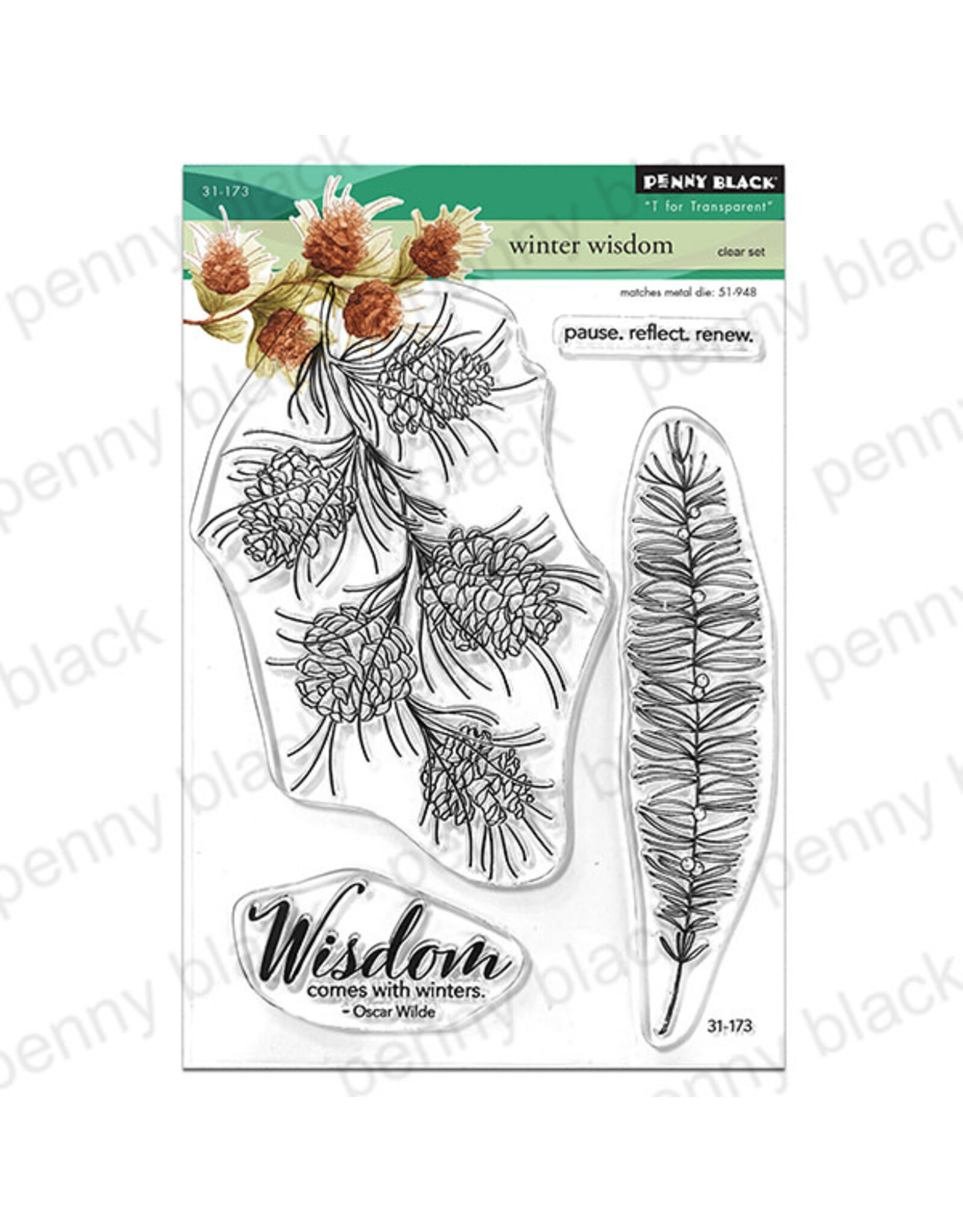 PENNY BLACK PENNY BLACK WINTER WISDOM CLEAR STAMP SET