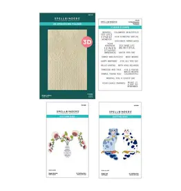 SPELLBINDERS SPELLBINDERS REGAL REFLECTIONS 3D EMBOSSING FOLDER, CLEAR STAMP AND DIE SET BUNDLE
