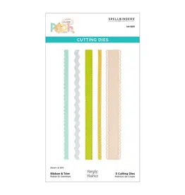 SPELLBINDERS SPELLBINDERS SIMPLE STORIES RIBBON & TRIM ETCHED DIE SET