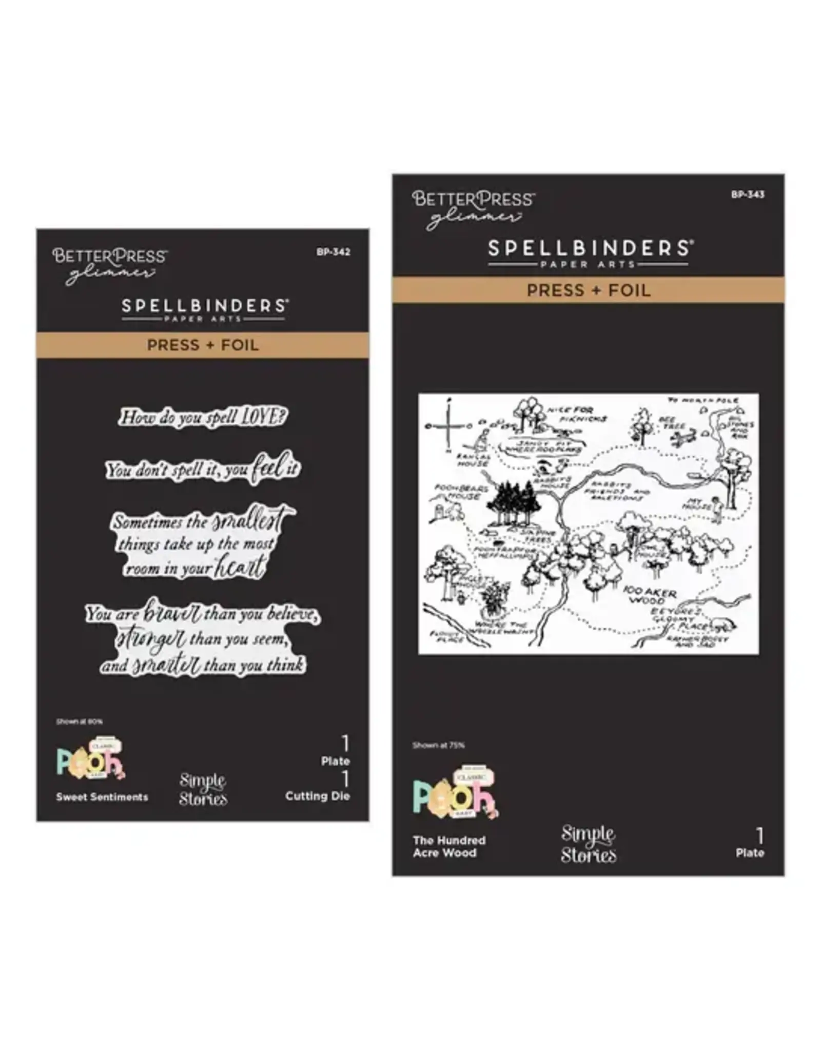 SPELLBINDERS SPELLBINDERS BETTREPRESS SIMPLE STORIES SAY CHEESE CLASSIC POOH BABY PRESS & FOIL PLATE & DIE SET