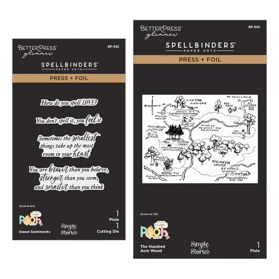 SPELLBINDERS SPELLBINDERS BETTREPRESS SIMPLE STORIES SAY CHEESE CLASSIC POOH BABY PRESS & FOIL PLATE & DIE SET