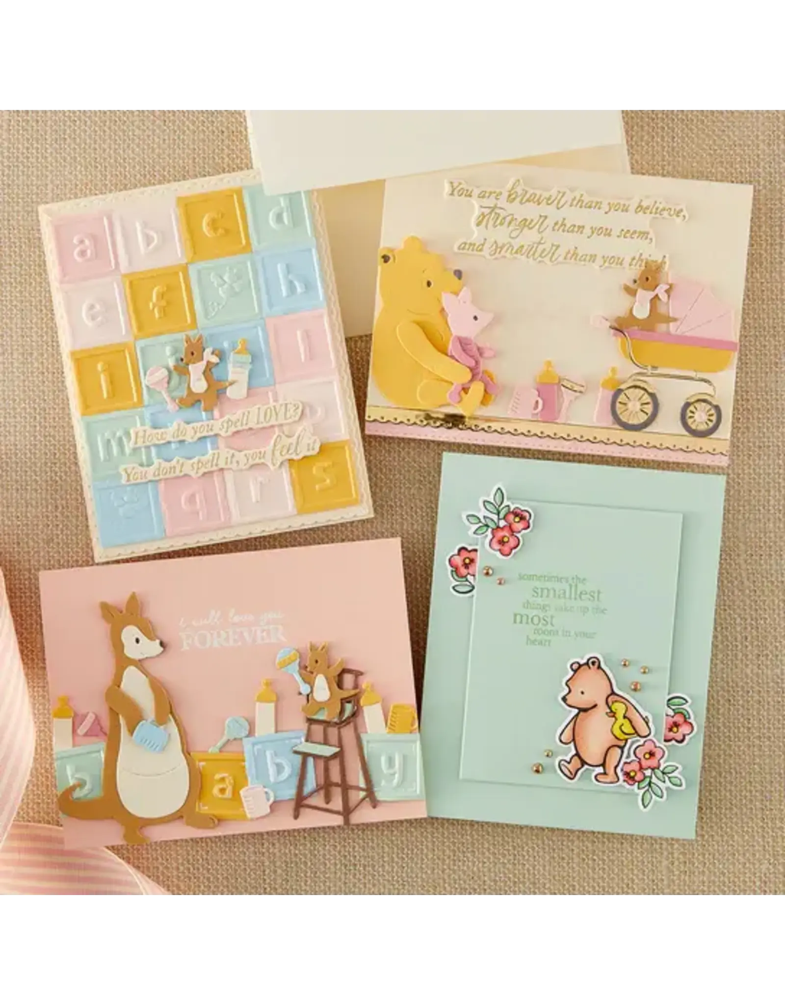 SPELLBINDERS SPELLBINDERS SIMPLE STORIES SAY CHEESE CLASSIC POOH BABY COLLECTION ACCESSORIES ETCHED DIE SET