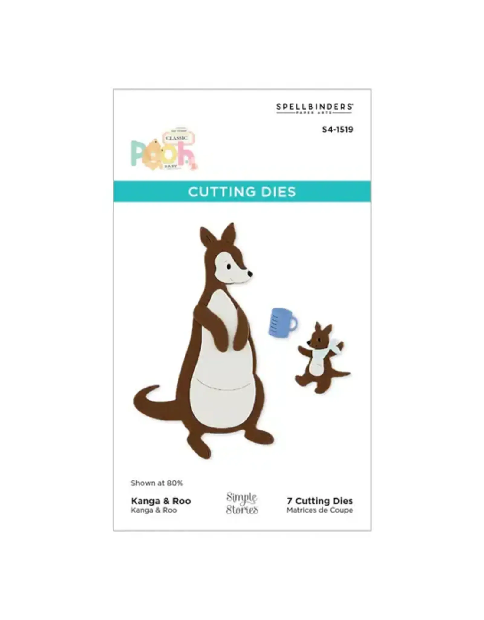 SPELLBINDERS SPELLBINDERS SIMPLE STORIES SAY CHEESE CLASSIC POOH BABY COLLECTION KANGA & ROO CHARACTERS ETCHED DIE SET