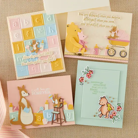 SPELLBINDERS SPELLBINDERS SIMPLE STORIES SAY CHEESE CLASSIC POOH BABY COLLECTION KANGA & ROO CHARACTERS ETCHED DIE SET