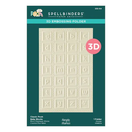 SPELLBINDERS SPELLBINDERS SIMPLE STORIES SAY CHEESE CLASSIC POOH BABY  COLLECTION CLASSIC POOH BABY BLOCKS 3D EMBOSSING FOLDER
