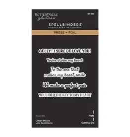 SPELLBINDERS SPELLBINDERS CLASSIC MOUSE COLLECTION LOVE SENTIMENTS HOT FOIL PLATES AND DIE SET