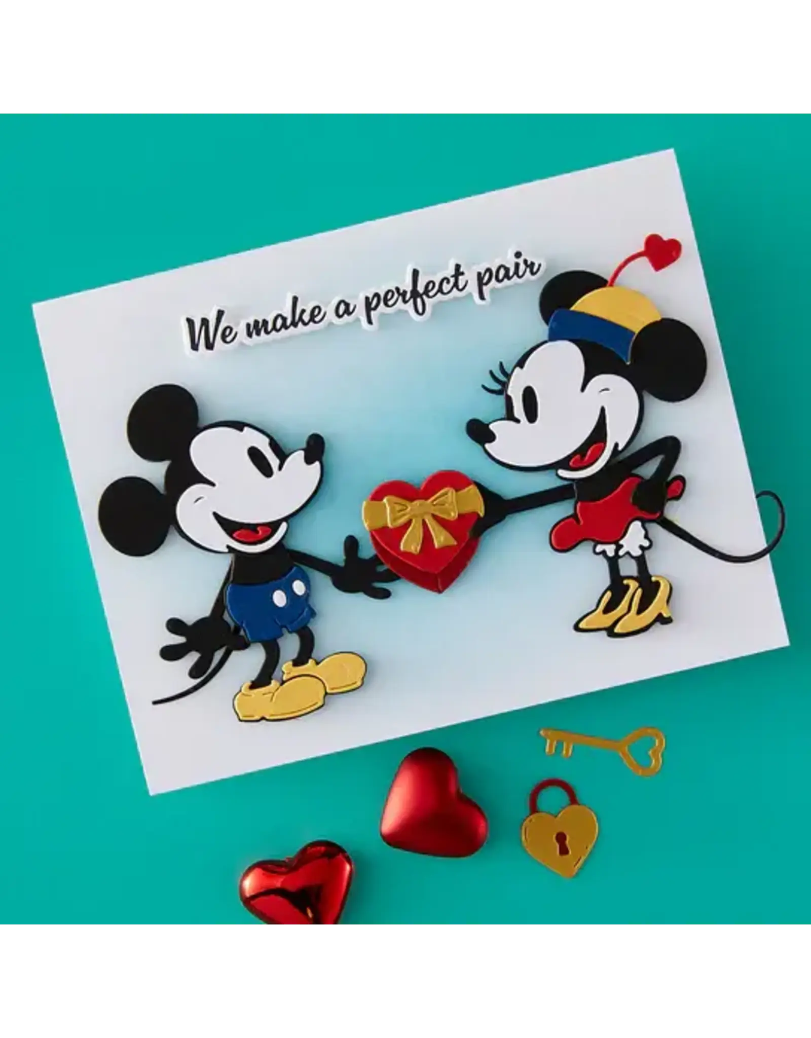 SPELLBINDERS SPELLBINDERS CLASSIC MOUSE COLLECTION LOVE SENTIMENTS HOT FOIL PLATES AND DIE SET