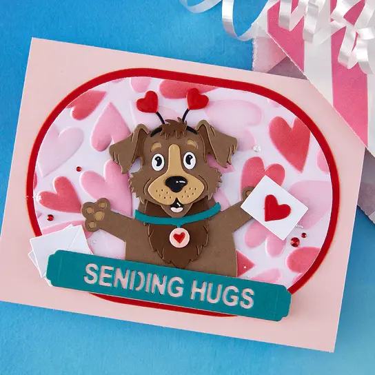 SPELLBINDERS SPELLBINDERS SIMON HURLEY PUFFY HEARTS 3D EMBOSSING FOLDER AND STENCIL
