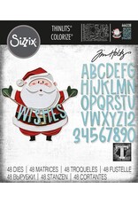SIZZIX SIZZIX TIM HOLTZ THINLITS SANTA GREETINGS COLORIZE DIE SET