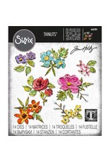SIZZIX SIZZIX TIM HOLTZ THINLITS BRUSHSTROKE FLOWERS, MINI DIE SET