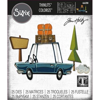 SIZZIX SIZZIX TIM HOLTZ THINLITS ROAD TRIP COLORIZE DIE SET