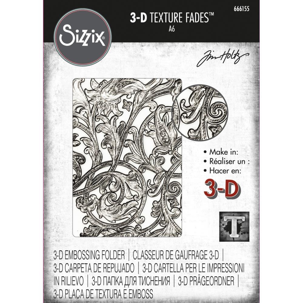 SIZZIX SIZZIX TIM HOLTZ 3D TEXTURE FADES ENTANGLED A6 EMBOSSING FOLDER