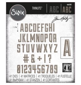 SIZZIX SIZZIX TIM HOLTZ THINLITS ALPHANUMERIC EMPORIUM DIE SET