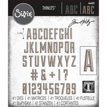 SIZZIX SIZZIX TIM HOLTZ THINLITS ALPHANUMERIC EMPORIUM DIE SET