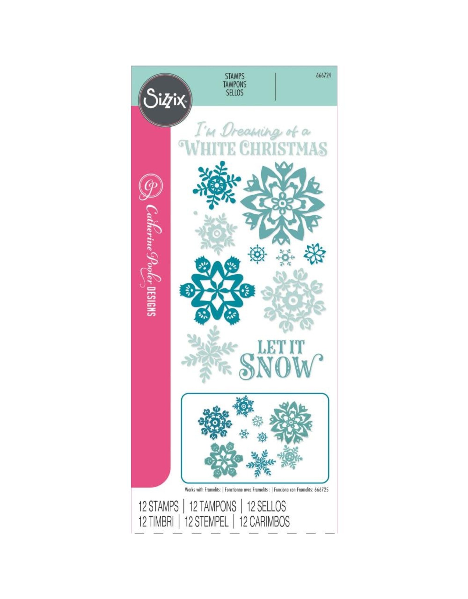 SIZZIX SIZZIX CATHERINE POOLER DESIGNS WHITE CHRISTMAS CLEAR STAMP SET