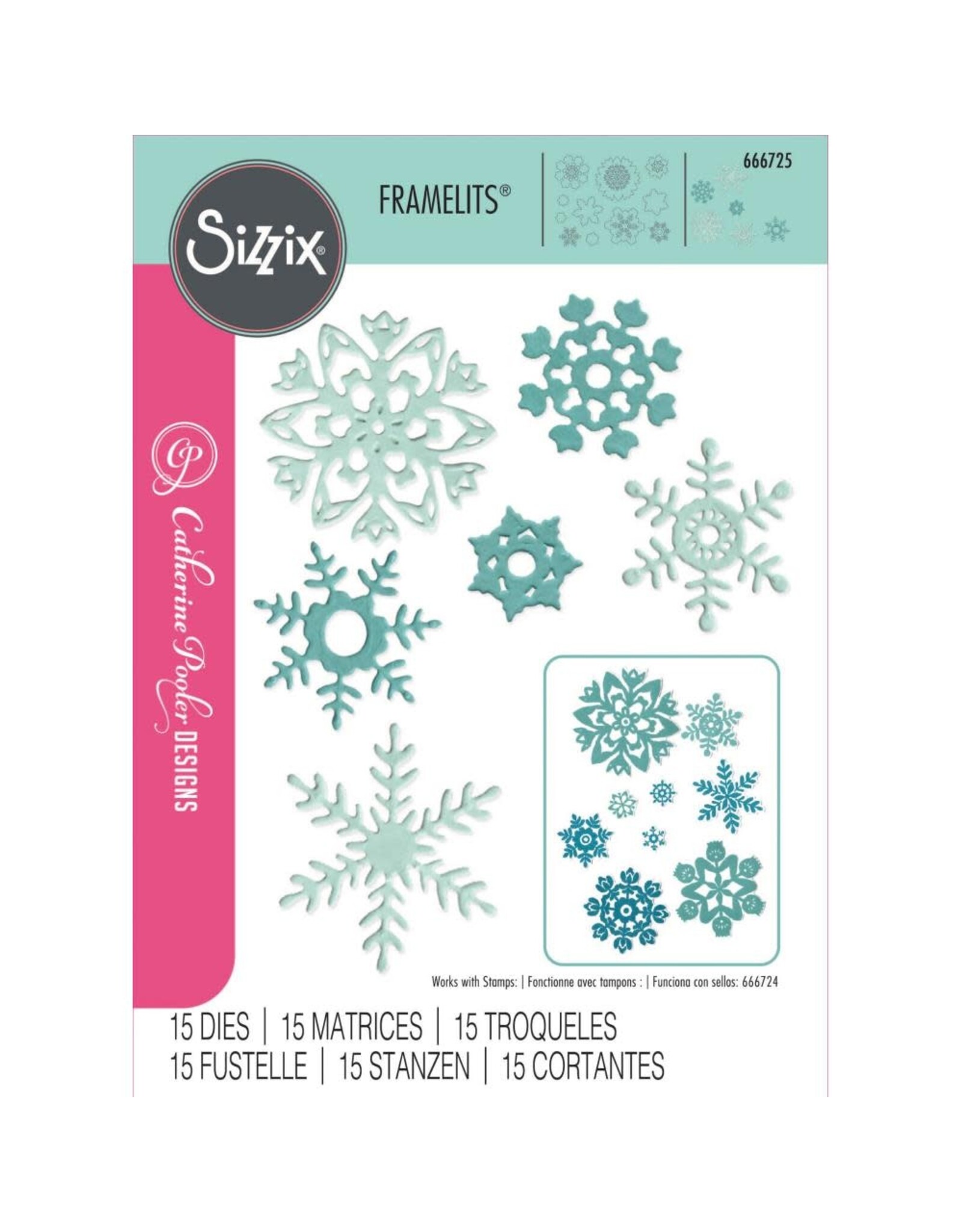 SIZZIX SIZZIX CATHERINE POOLER DESIGNS WHITE CHRISTMAS #2 FRAMELITS DIE SET