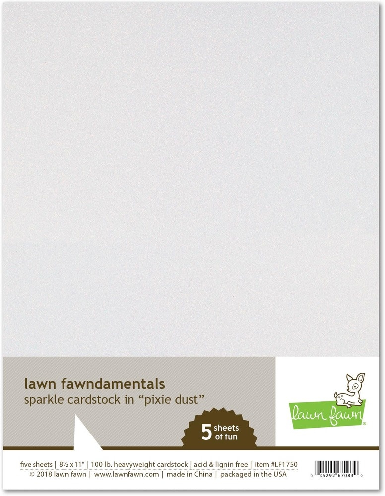 LAWN FAWN LAWN FAWN PIXIE DUST 8.5X11 SPARKLE CARDSTOCK PACK 5 SHEETS