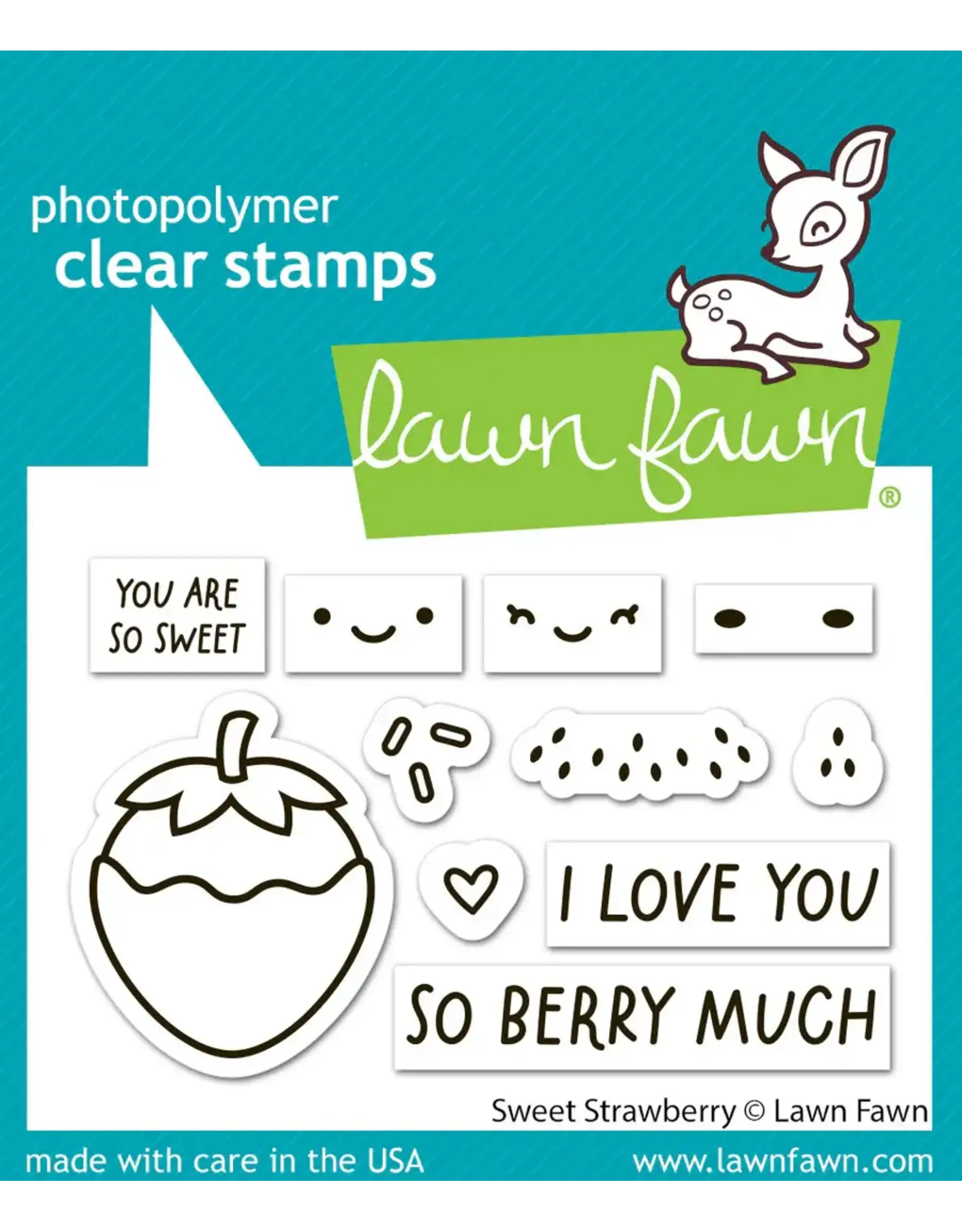 LAWN FAWN LAWN FAWN SWEET STRAWBERRY CLEAR STAMP SET