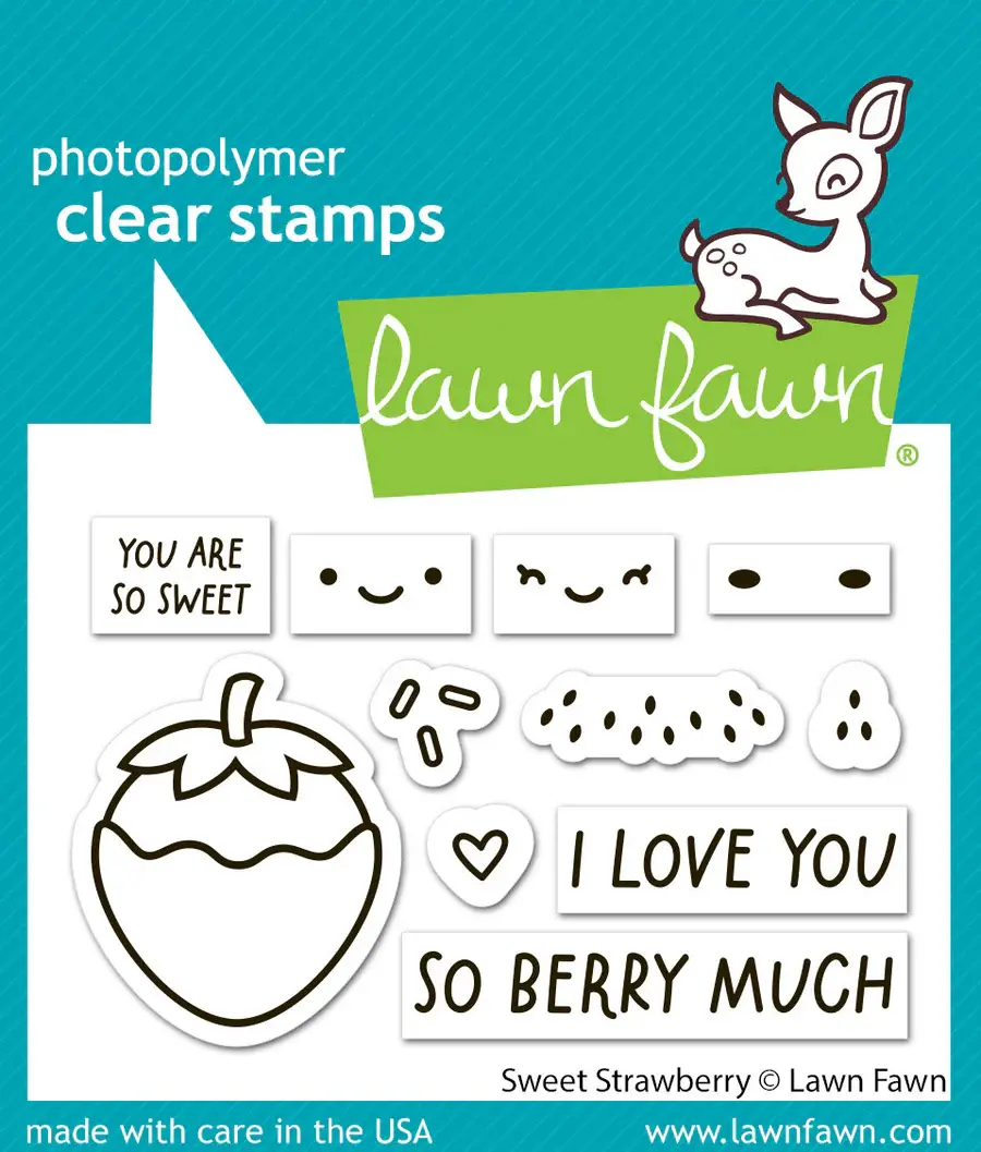 LAWN FAWN LAWN FAWN SWEET STRAWBERRY CLEAR STAMP SET