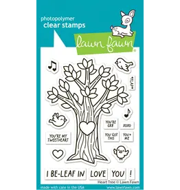 LAWN FAWN LAWN FAWN HEART TREE CLEAR STAMP SET