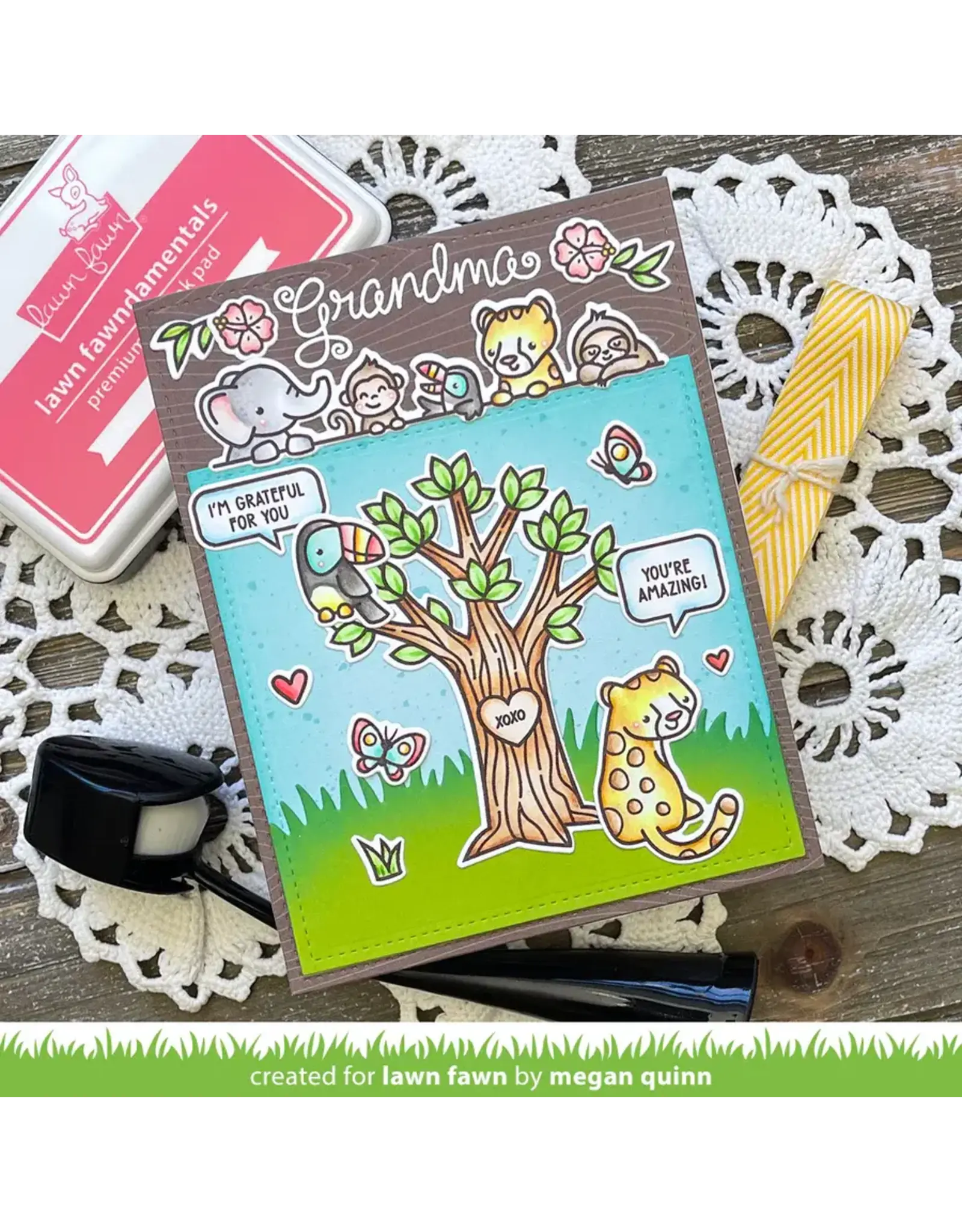 LAWN FAWN LAWN FAWN HEART TREE CLEAR STAMP SET