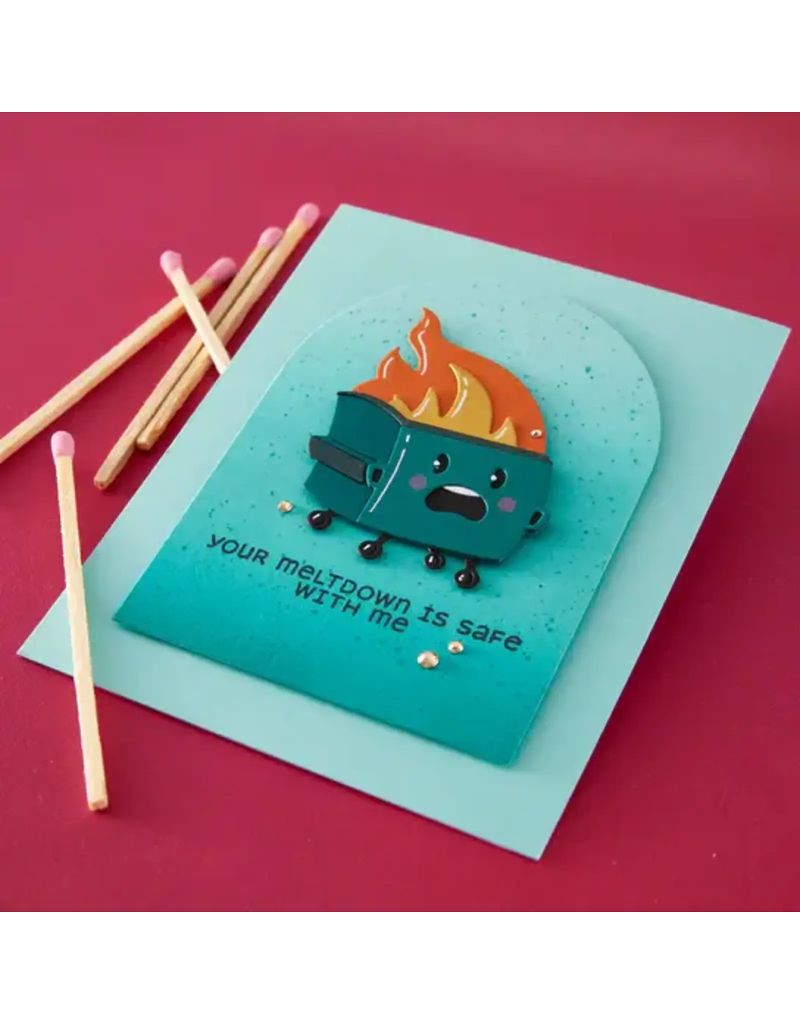 SPELLBINDERS SPELLBINDERS DUMPSTER FIRE CLEAR STAMP & DIE SET