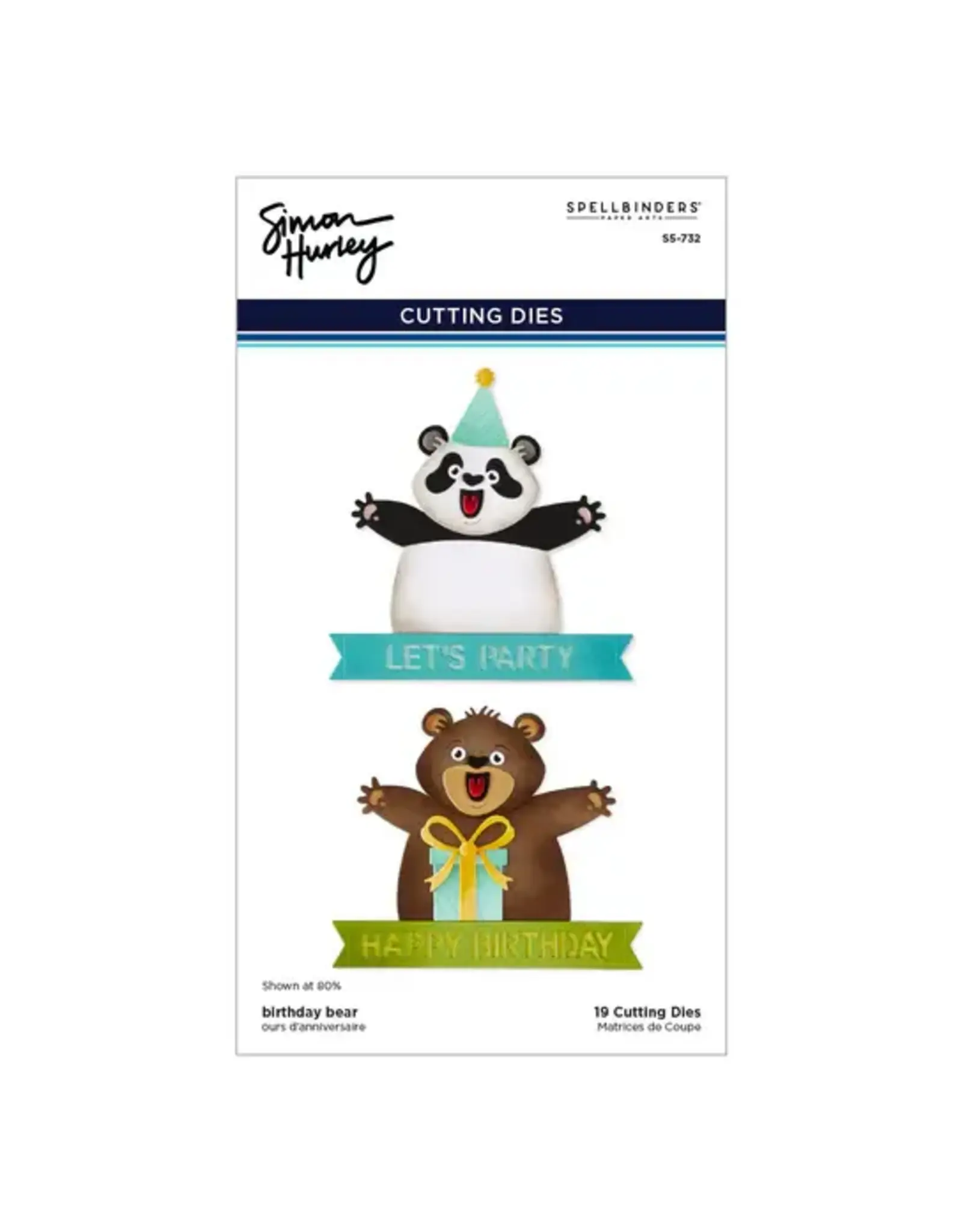 SPELLBINDERS SPELLBINDERS SIMON HURLEY SENDING HUGS COLLECTION BIRTHDAY BEAR DIE SET