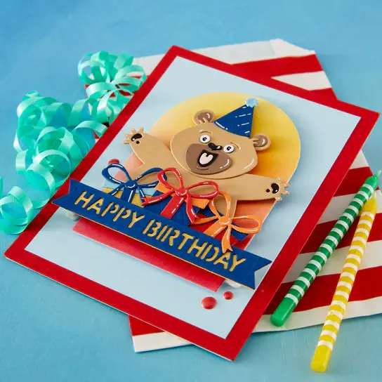 SPELLBINDERS SPELLBINDERS SIMON HURLEY SENDING HUGS COLLECTION BIRTHDAY BEAR DIE SET